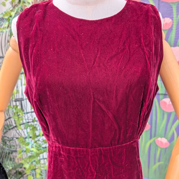 Vintage 1990's Dark Blood Red Velvet Backless Vampy Evening Gown By Jordan - Picture 7 of 15